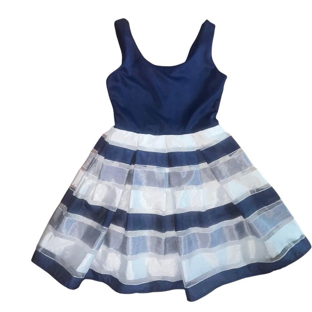 Teeze Me Girl Formal Dress Size 5 / 6 Navy Blue Sleeveless Organza Fairy Costume